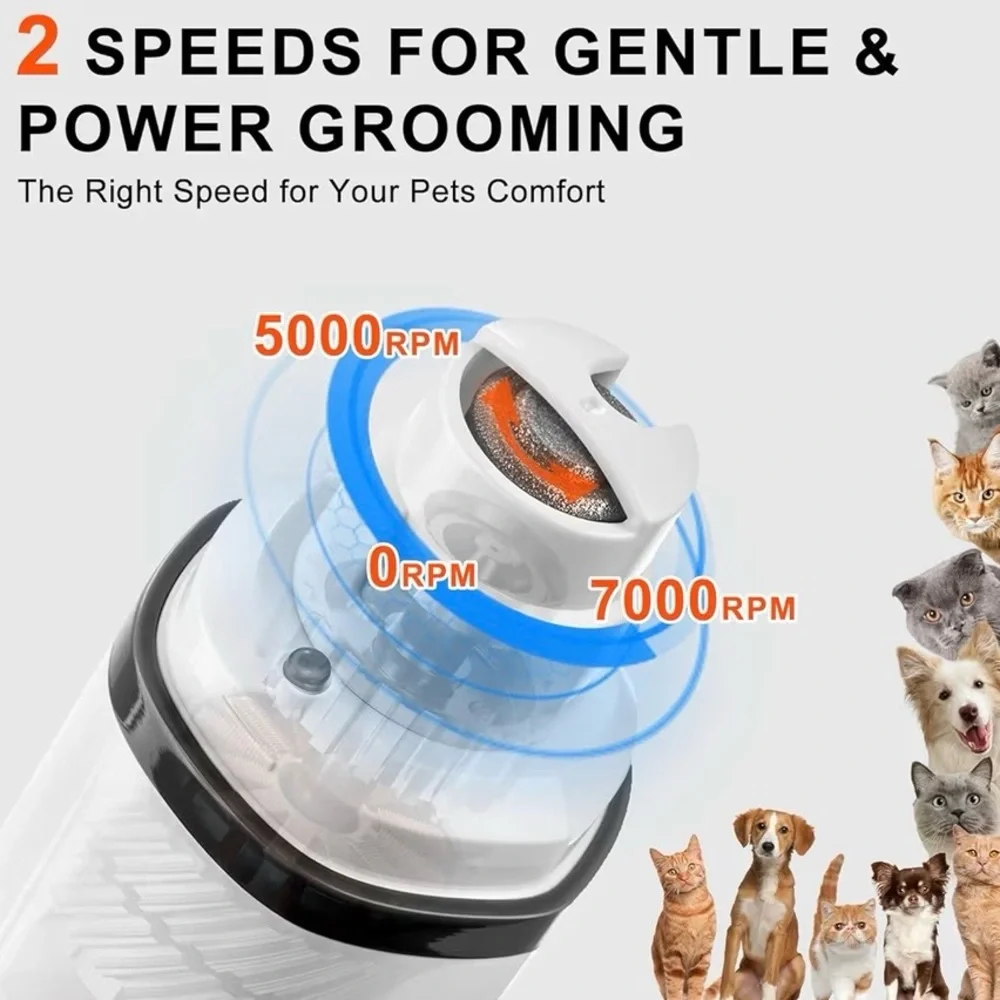 Pet Armour Dog Nail Grinder Quiet Electric LED 2 Speed Rechargeable Pet Grooming